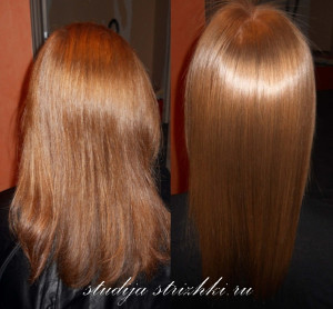 Фото ламинированных волос, до и после процедуры