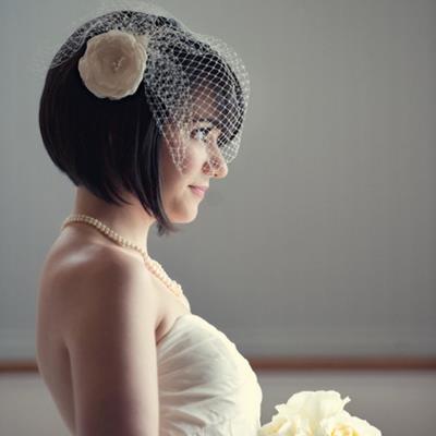 Женская свадебная прическа на короткие волосы, фото 1