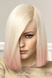 Розовое Омбре на светлые волосы
