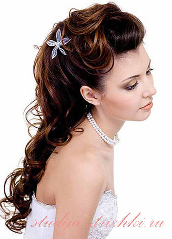 Женская свадебная прическа Локоны на длинные волосы, фото 2
