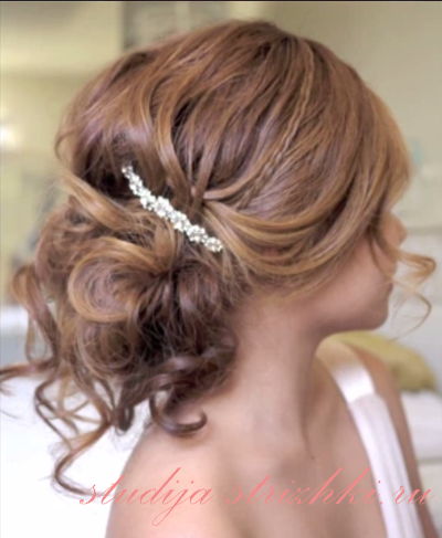 Женская свадебная прическа на длинные волосы, вид сзади фото 2