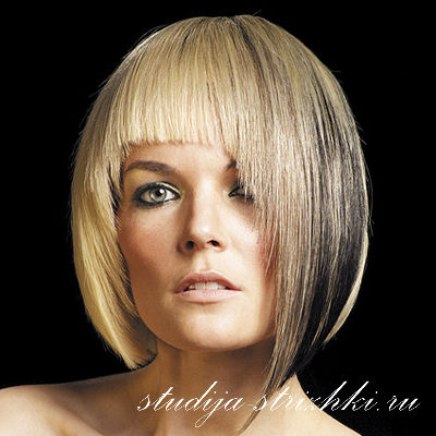Женская стрижка Каре Асимметрия на прямые волосы с окрашиванием, фото 3